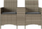 vidaXL - Tuinbank - 2-zits - met - tafel - en - kussens - poly - rattan - grijs