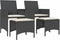 vidaXL - Tuinbank - 2-zits - met - tafel - en - voetenbanken - poly - rattan - zwart