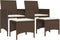 vidaXL - Tuinbank - 2-zits - met - tafel - en - voetenbanken - poly - rattan - bruin