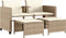 vidaXL - Tuinbank - 2-zits - met - tafel - en - voetenbanken - poly - rattan - beige