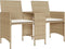 vidaXL - Tuinbank - 2-zits - met - tafel - en - voetenbanken - poly - rattan - beige