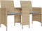 vidaXL - Tuinbank - 2-zits - met - tafel - en - voetenbanken - poly - rattan - beige