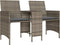 vidaXL - Tuinbank - 2-zits - met - tafel - en - voetenbanken - poly - rattan - grijs
