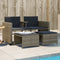 vidaXL - Tuinbank - 2-zits - met - tafel - en - voetenbanken - poly - rattan - grijs