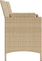 vidaXL - Tuinbank - 2-zits - met - tafel - en - voetenbanken - poly - rattan - beige