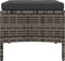 vidaXL - Tuinbank - 2-zits - met - tafel - en - voetenbanken - poly - rattan - grijs
