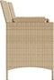 vidaXL - Tuinbank - 2-zits - met - tafel - en - voetenbanken - poly - rattan - beige