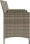 vidaXL - Tuinbank - 2-zits - met - tafel - en - voetenbanken - poly - rattan - grijs