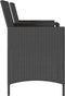 vidaXL - Tuinbank - 2-zits - met - tafel - en - voetenbanken - poly - rattan - zwart
