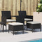 vidaXL - Tuinbank - 2-zits - met - tafel - en - voetenbanken - poly - rattan - zwart
