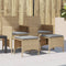 vidaXL - Tuinbank - 2-zits - met - tafel - en - voetenbanken - poly - rattan - beige