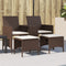 vidaXL - Tuinbank - 2-zits - met - tafel - en - voetenbanken - poly - rattan - bruin