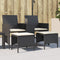 vidaXL - Tuinbank - 2-zits - met - tafel - en - voetenbanken - poly - rattan - zwart