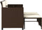 vidaXL - Tuinbank - 2-zits - met - tafel - en - voetenbanken - poly - rattan - bruin