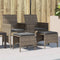vidaXL - Tuinbank - 2-zits - met - tafel - en - voetenbanken - poly - rattan - grijs
