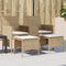 vidaXL - Tuinbank - 2-zits - met - tafel - en - voetenbanken - poly - rattan - beige