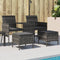 vidaXL - Tuinbank - 2-zits - met - tafel - en - voetenbanken - poly - rattan - grijs