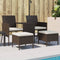 vidaXL - Tuinbank - 2-zits - met - tafel - en - voetenbanken - poly - rattan - bruin