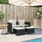 vidaXL - Tuinbank - 2-zits - met - tafel - en - voetenbanken - poly - rattan - zwart