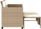 vidaXL - Tuinbank - 2-zits - met - tafel - en - voetenbanken - poly - rattan - beige