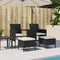 vidaXL - Tuinbank - 2-zits - met - tafel - en - voetenbanken - poly - rattan - zwart