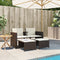 vidaXL - Tuinbank - 2-zits - met - tafel - en - voetenbanken - poly - rattan - bruin