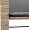 vidaXL - Tuinbank - 2-zits - met - tafel - en - voetenbanken - poly - rattan - beige