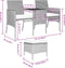 vidaXL - Tuinbank - 2-zits - met - tafel - en - voetenbanken - poly - rattan - bruin