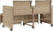 vidaXL - Tuinbank - 2-zits - met - tafel - en - voetenbanken - poly - rattan - beige