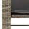 vidaXL - Tuinbank - 2-zits - met - tafel - en - voetenbanken - poly - rattan - grijs