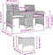 vidaXL - Tuinbank - 2-zits - met - tafel - en - voetenbanken - poly - rattan - zwart