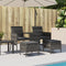 vidaXL - Tuinbank - 2-zits - met - tafel - en - voetenbanken - poly - rattan - grijs