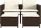 vidaXL - Tuinbank - 2-zits - met - tafel - en - voetenbanken - poly - rattan - bruin