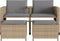 vidaXL - Tuinbank - 2-zits - met - tafel - en - voetenbanken - poly - rattan - beige