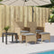 vidaXL - Tuinbank - 2-zits - met - tafel - en - voetenbanken - poly - rattan - beige