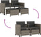 vidaXL - Tuinbank - 2-zits - met - tafel - en - voetenbanken - poly - rattan - grijs