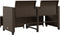 vidaXL - Tuinbank - 2-zits - met - tafel - en - voetenbanken - poly - rattan - bruin