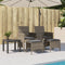 vidaXL - Tuinbank - 2-zits - met - tafel - en - voetenbanken - poly - rattan - grijs