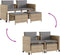 vidaXL - Tuinbank - 2-zits - met - tafel - en - voetenbanken - poly - rattan - beige