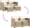 vidaXL - Tuinbank - 2-zits - met - tafel - en - voetenbanken - poly - rattan - beige
