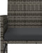 vidaXL - Tuinbank - 2-zits - met - tafel - en - voetenbanken - poly - rattan - grijs