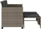 vidaXL - Tuinbank - 2-zits - met - tafel - en - voetenbanken - poly - rattan - grijs