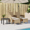 vidaXL - Tuinbank - 2-zits - met - tafel - en - voetenbanken - poly - rattan - beige