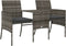 vidaXL - Tuinbank - 2-zits - met - tafel - en - voetenbanken - poly - rattan - grijs