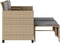 vidaXL - Tuinbank - 2-zits - met - tafel - en - voetenbanken - poly - rattan - beige