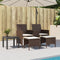 vidaXL - Tuinbank - 2-zits - met - tafel - en - voetenbanken - poly - rattan - bruin