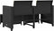 vidaXL - Tuinbank - 2-zits - met - tafel - en - voetenbanken - poly - rattan - zwart