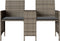 vidaXL - Tuinbank - 2-zits - met - tafel - en - voetenbanken - poly - rattan - grijs