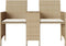 vidaXL - Tuinbank - 2-zits - met - tafel - en - voetenbanken - poly - rattan - beige