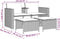 vidaXL - Tuinbank - 2-zits - met - tafel - en - voetenbanken - poly - rattan - beige